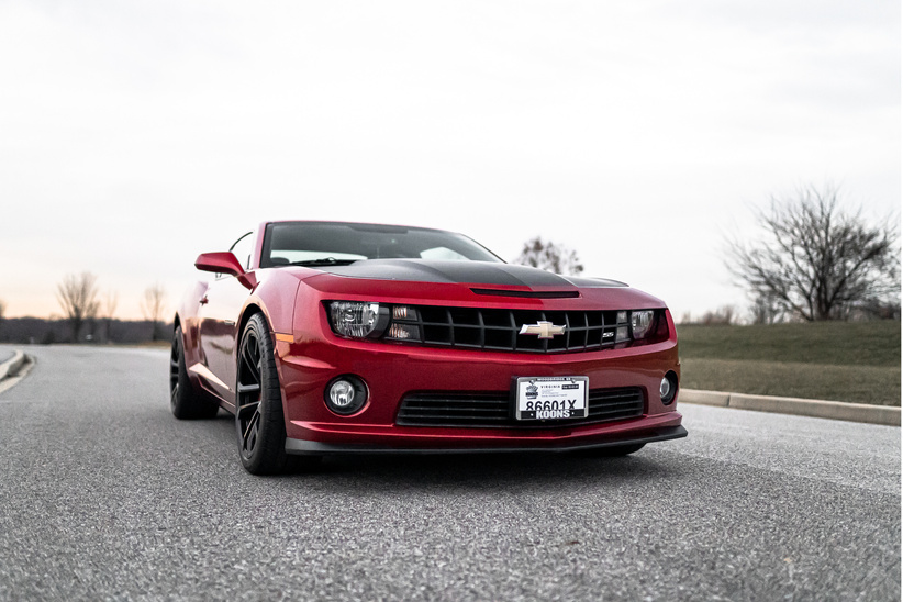 Red Chevrolet Camaro On The Road